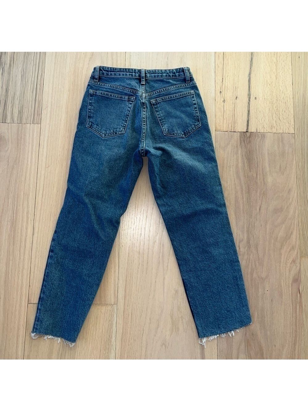 Topshop Straight Distressed Medium Wash Jeans Size 26 - Picture 4 of 5